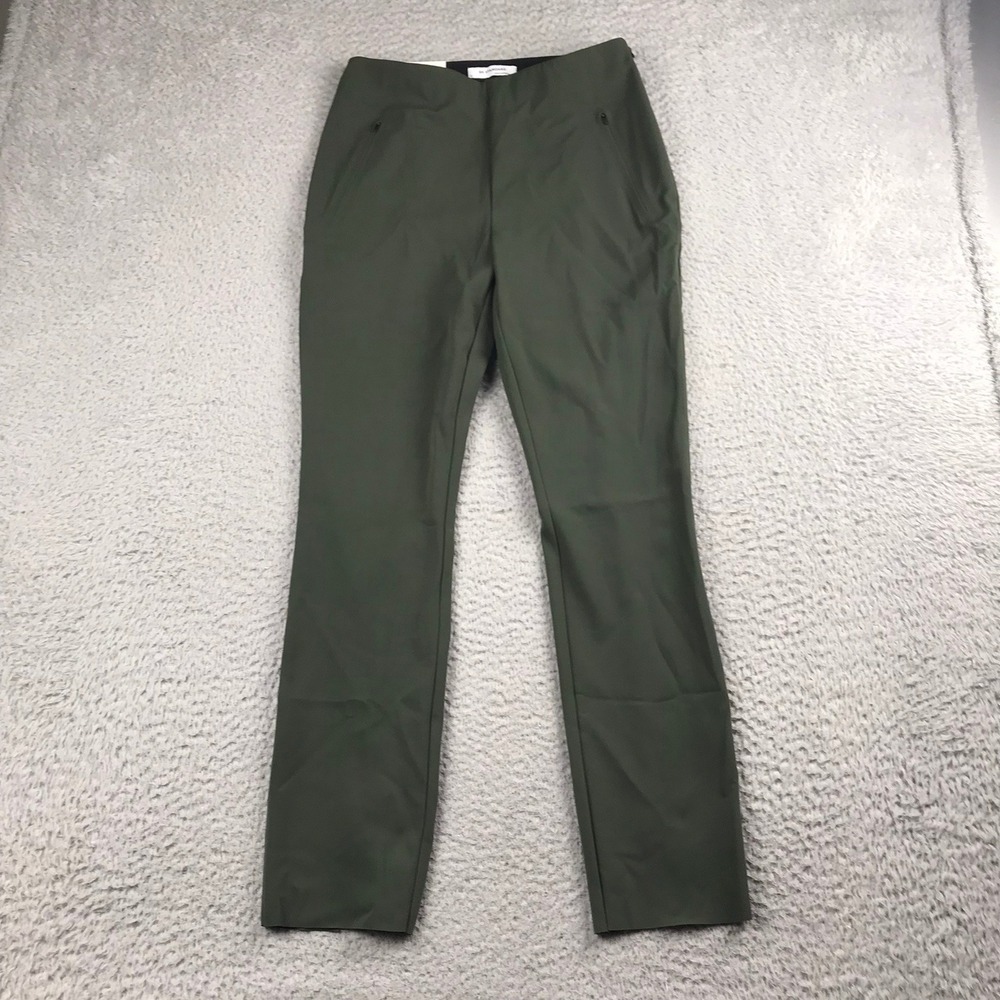 Banana Republic BR Standard Pants Womens 6 Olive Green Slim Fit Side Zip NEW NWT